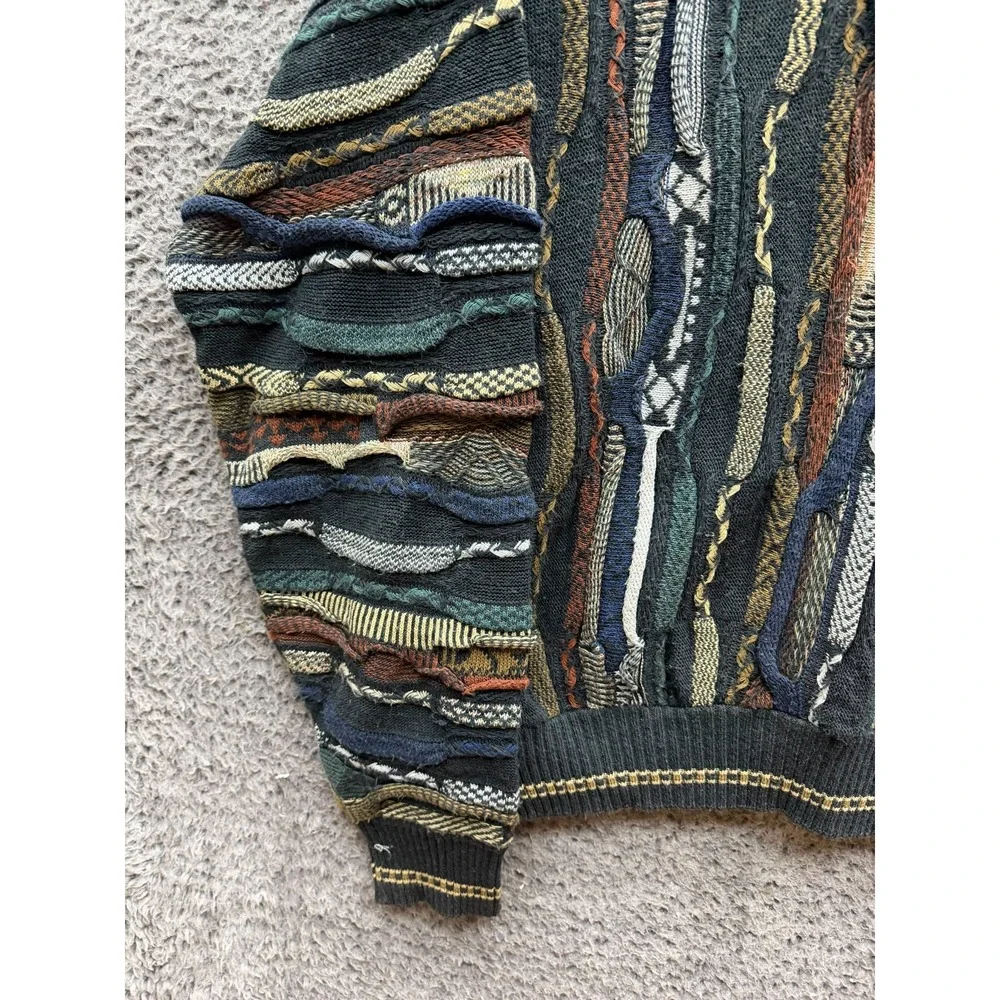 Vintage 1990s Alfani 3D Textured Knit Pullover Sweater Multicolor Mens Size M